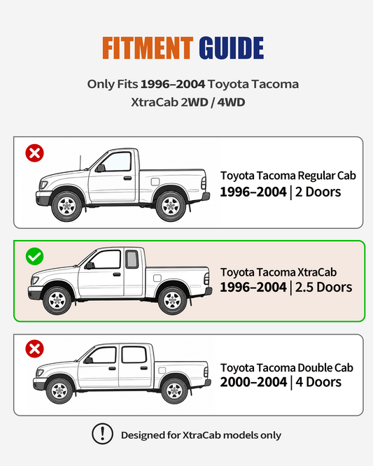 Mid Frame Repair Kit Fit for 2000-2004 Toyota Tacoma Double Cab | 2WD/4WD, Weld-On Frame Sections with Spring Mounts, 11GA E-Coated Steel, Mid-Frame Support Restoration