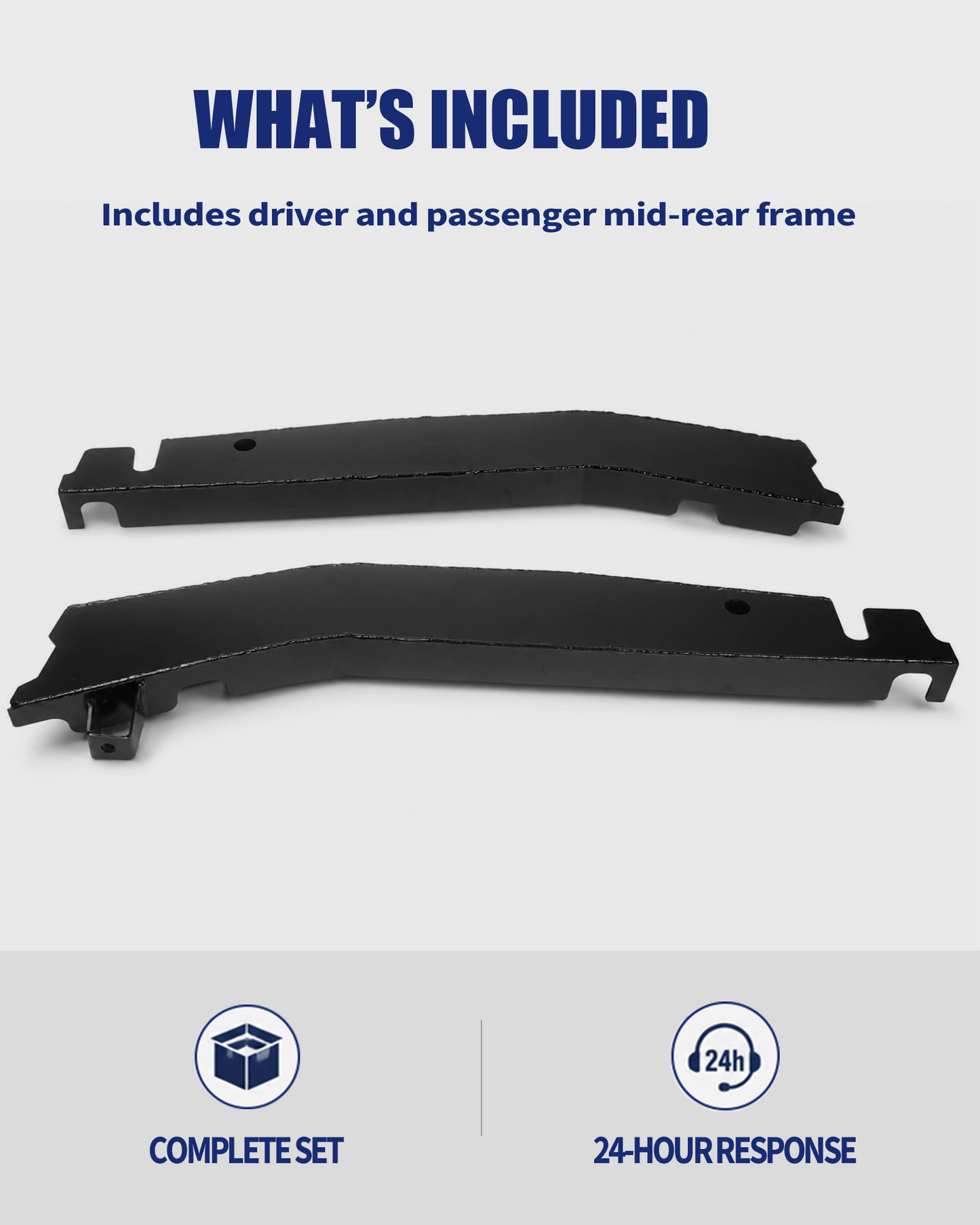 Over-Axle Frame Rust Repair Kit Fit for 1996-2004 Toyota Tacoma | XtraCab, Regular Cab & Double Cab, 2WD/4WD, Weld-On Mid-Rear Frame Sections at Bump Stop, 11GA E-Coated Steel