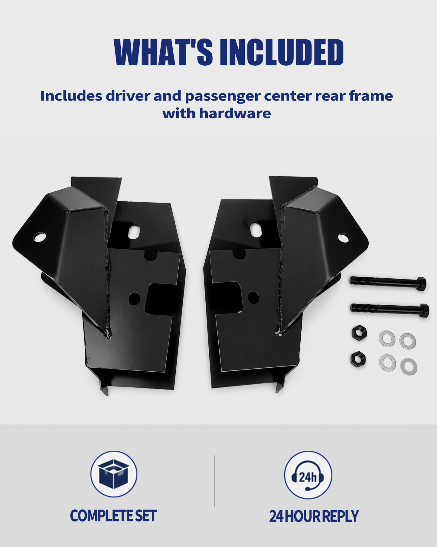 Center-Rear Frame Rust Repair Kit Fit for 2004-2008 Ford F-150 | SuperCrew Cab 5.5 FT Short Bed Only, Forward Leaf Spring Mounts, Weld-On 11GA E-Coated Steel, Frame Support Repair