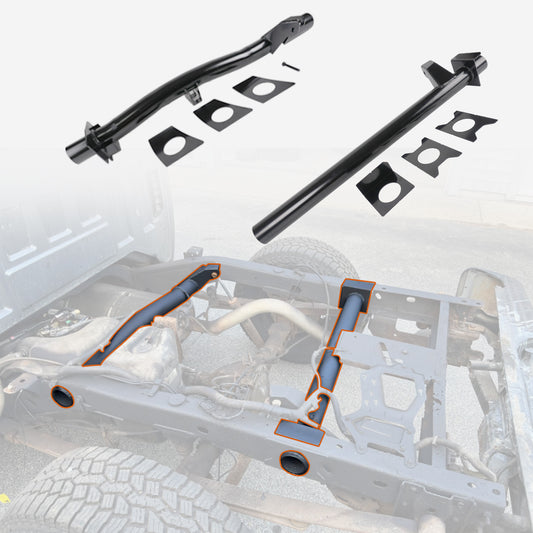 2PCS Rear Fuel Tank Support Crossmember and Rear Upper Shock Mount Crossmember Fit for 2007–2014 Chevy Silverado 1500 & GMC Sierra 1500