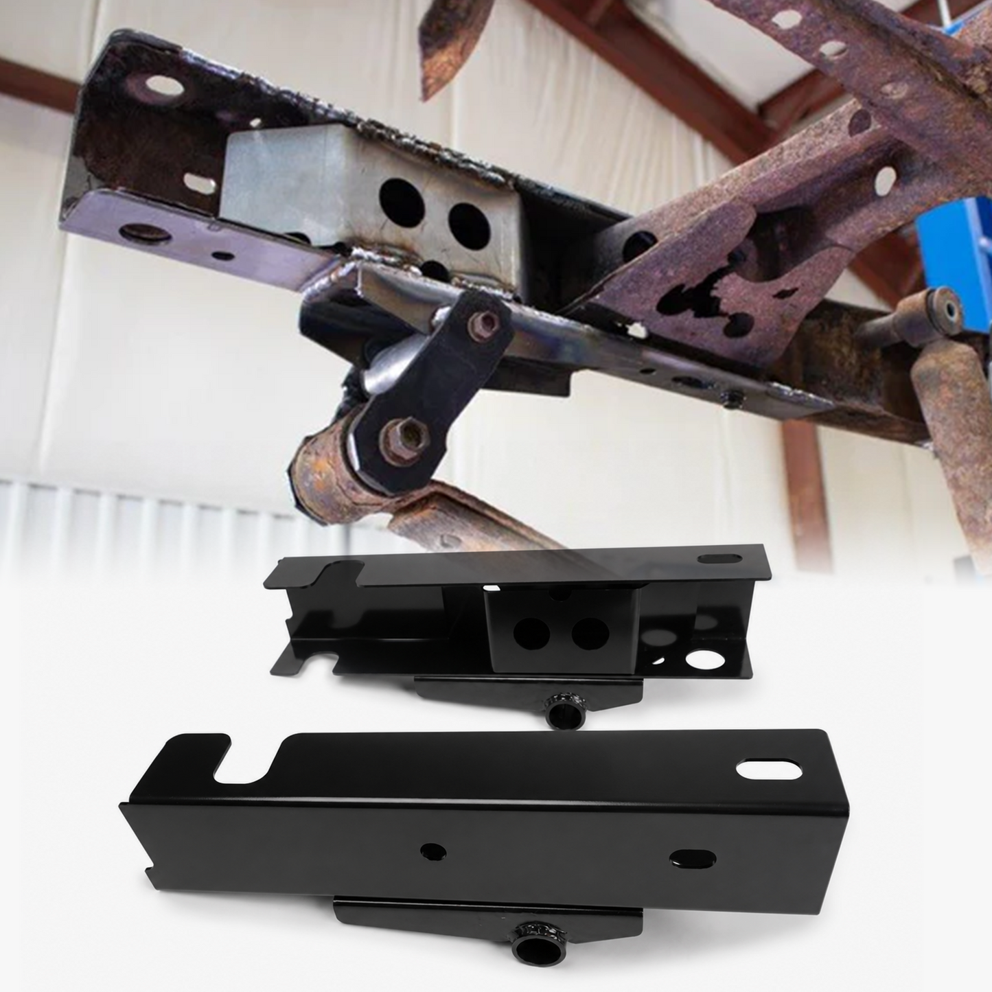 Rear Frame Rail Rust Repair Kit Fit for 1996-2004 Toyota Tacoma | XtraCab, Regular Cab & Double Cab, 2WD/4WD, Weld-On Rear Frame Sections with Shackle Mounts, 11GA E-Coated Steel