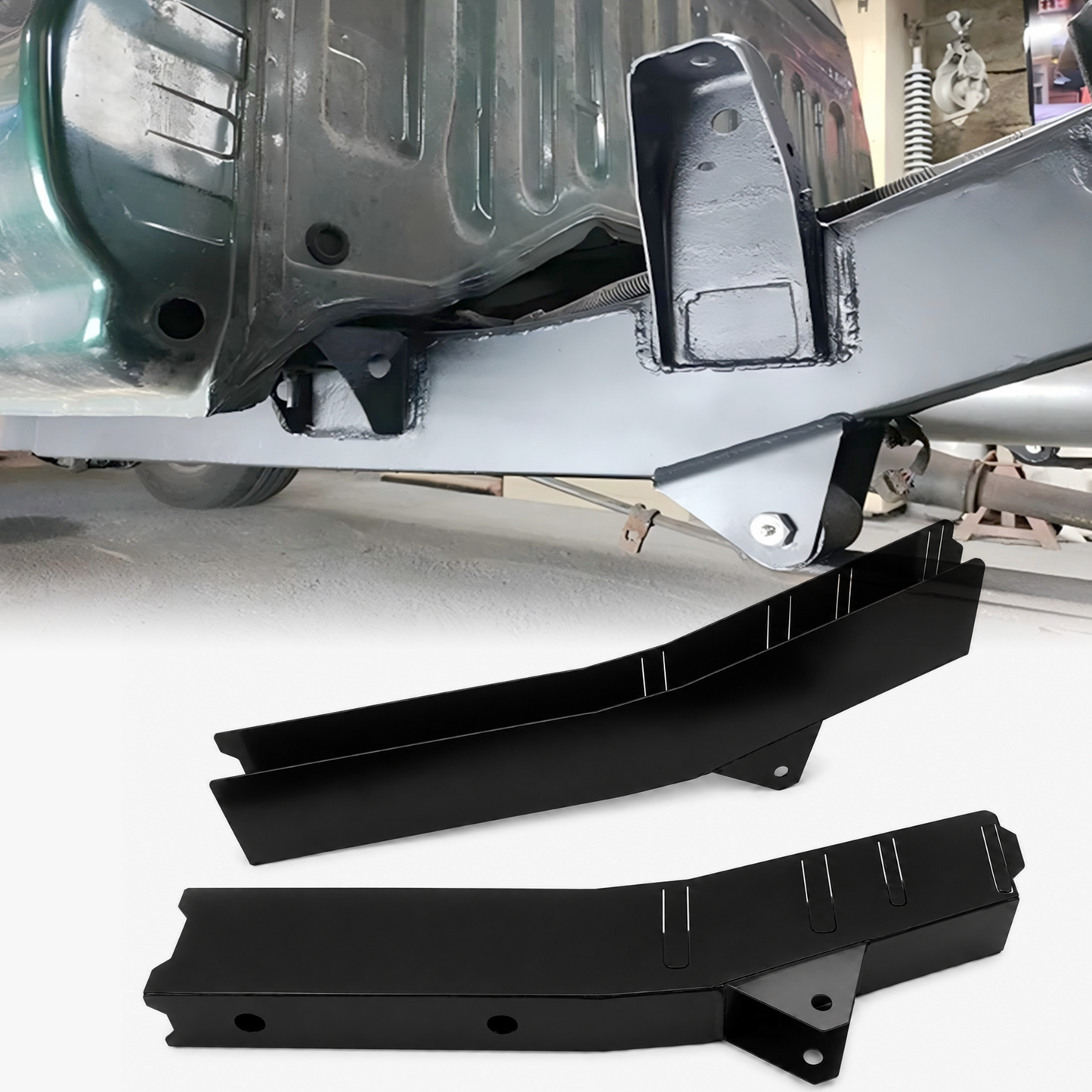 Mid Frame Repair Kit Fit for 2000-2004 Toyota Tacoma Double Cab | 2WD/4WD, Weld-On Frame Sections with Spring Mounts, 11GA E-Coated Steel, Mid-Frame Support Restoration