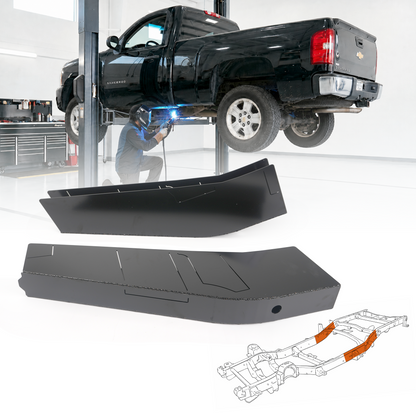 Mid-Rear Frame Repair Kit Fit for 2007-2014 Chevy Silverado 1500 & GMC Sierra 1500, Regular Cab Short Bed, 2WD/4WD, Weld-On E-Coated Frame Section, Driver & Passenger Sides