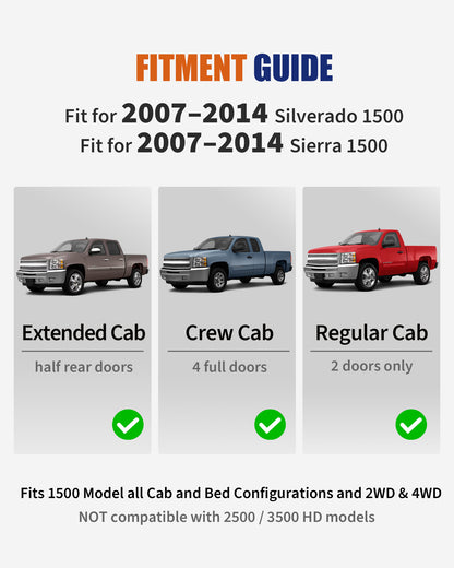 Kit de reparación del bastidor trasero de 3 piezas para Silverado 1500 Sierra 1500 2007-2014