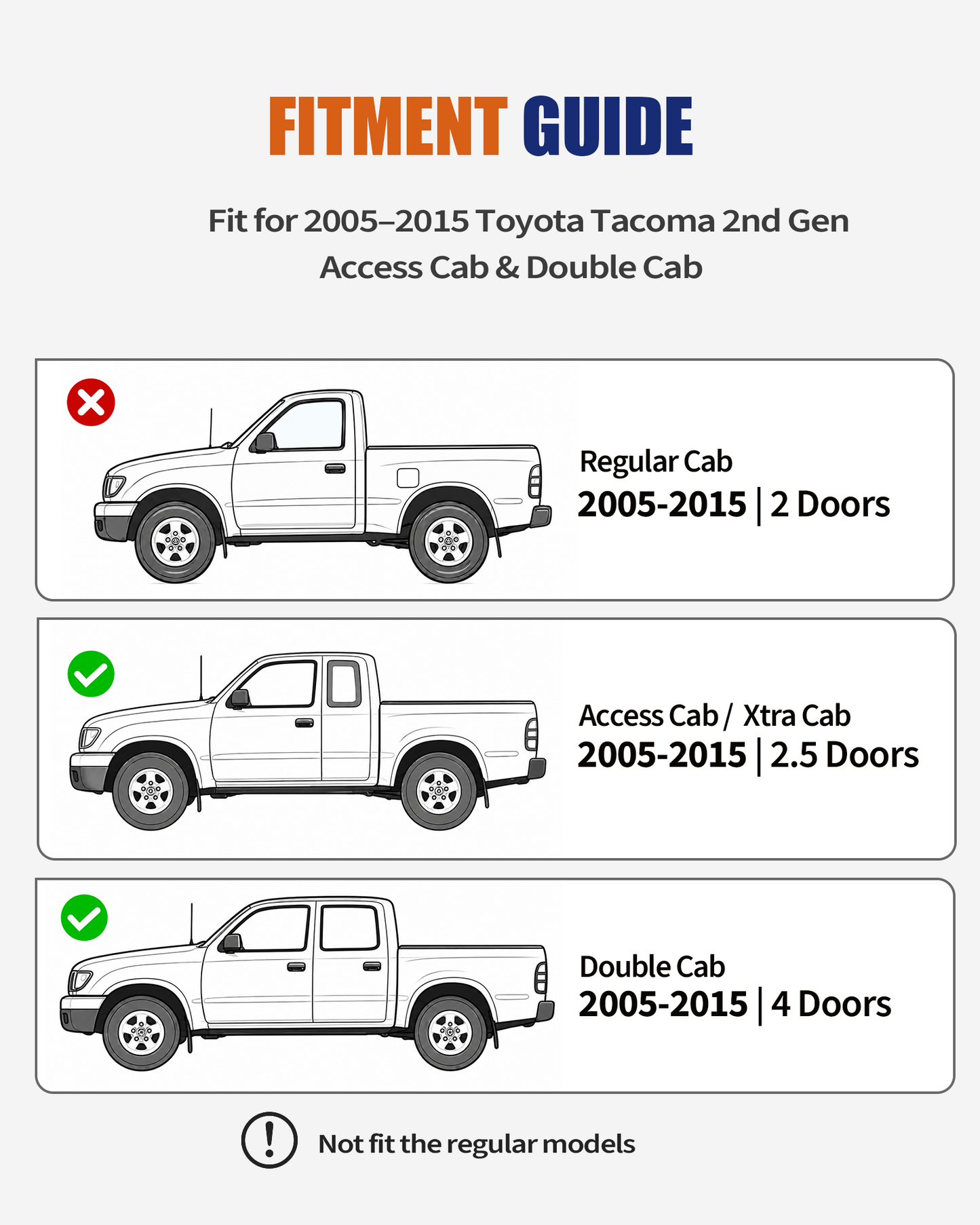 Front Frame Rust Repair Kit Fit for 2005-2015 Toyota Tacoma | 2nd Gen Access Cab & Double Cab, Weld-On Frame Sections, 11GA E-Coated Steel, Helps Restore Front Frame Support