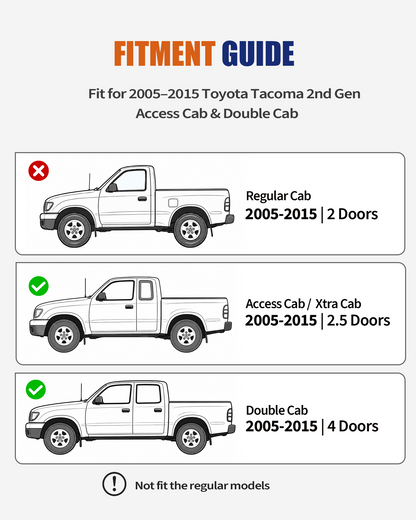 Front Frame Rust Repair Kit Fit for 2005-2015 Toyota Tacoma | 2nd Gen Access Cab & Double Cab, Weld-On Frame Sections, 11GA E-Coated Steel, Helps Restore Front Frame Support
