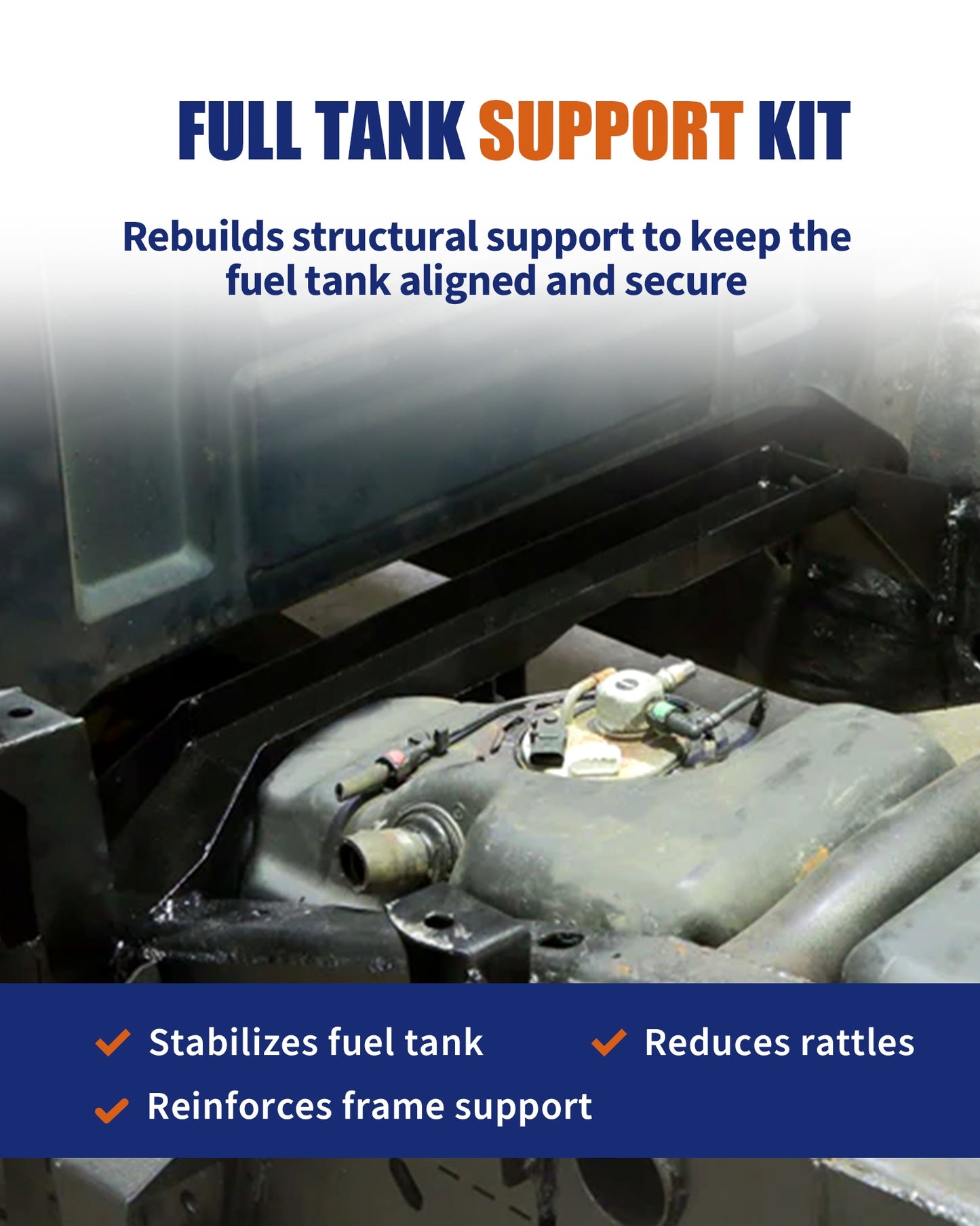 Travesaños de soporte del tanque de combustible delantero y trasero 2007-2014 Silverado 1500 Sierra 1500