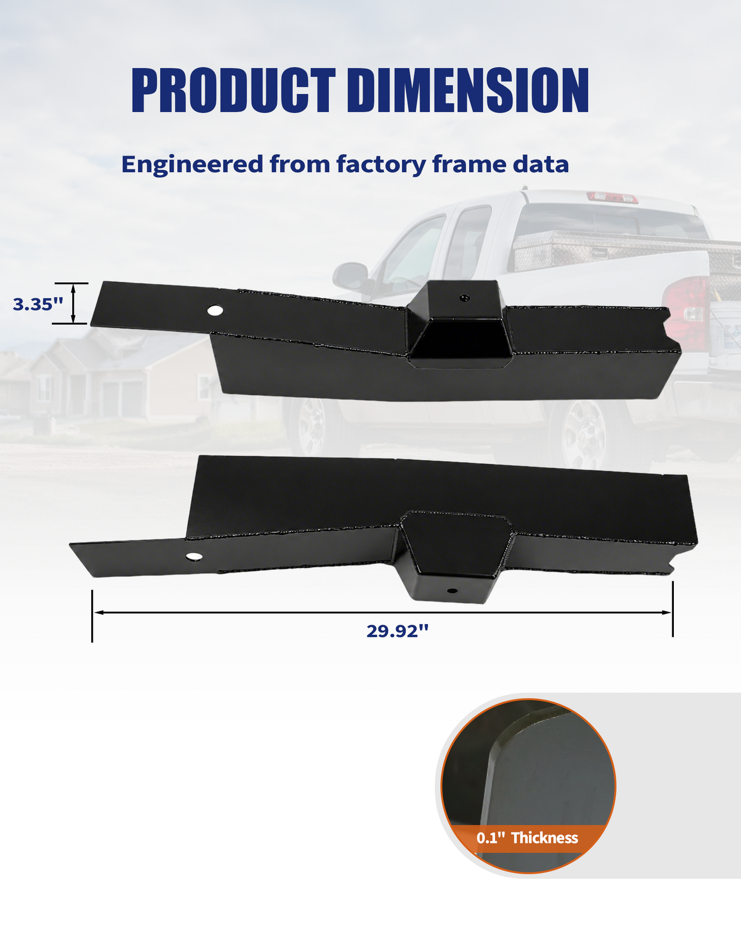 Over-Axle Frame Rust Repair Kit Fit for 2007-2014 Chevy Silverado 1500 & GMC Sierra 1500 Short Bed 2WD/4WD, Rear Frame Section at Bump Stop, Weld-On E-Coated, Driver & Passenger Sides