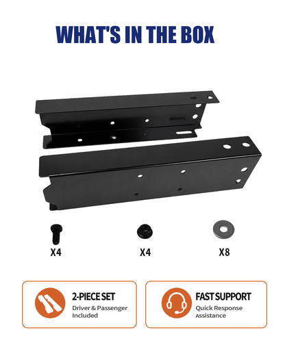 Rear Frame Section Rust Repair Kit Fit for 1999-2014 Chevy Silverado 1500 & GMC Sierra 1500 Long Bed 2WD/4WD, Weld-On 11GA E-Coated Steel, Driver & Passenger Sides
