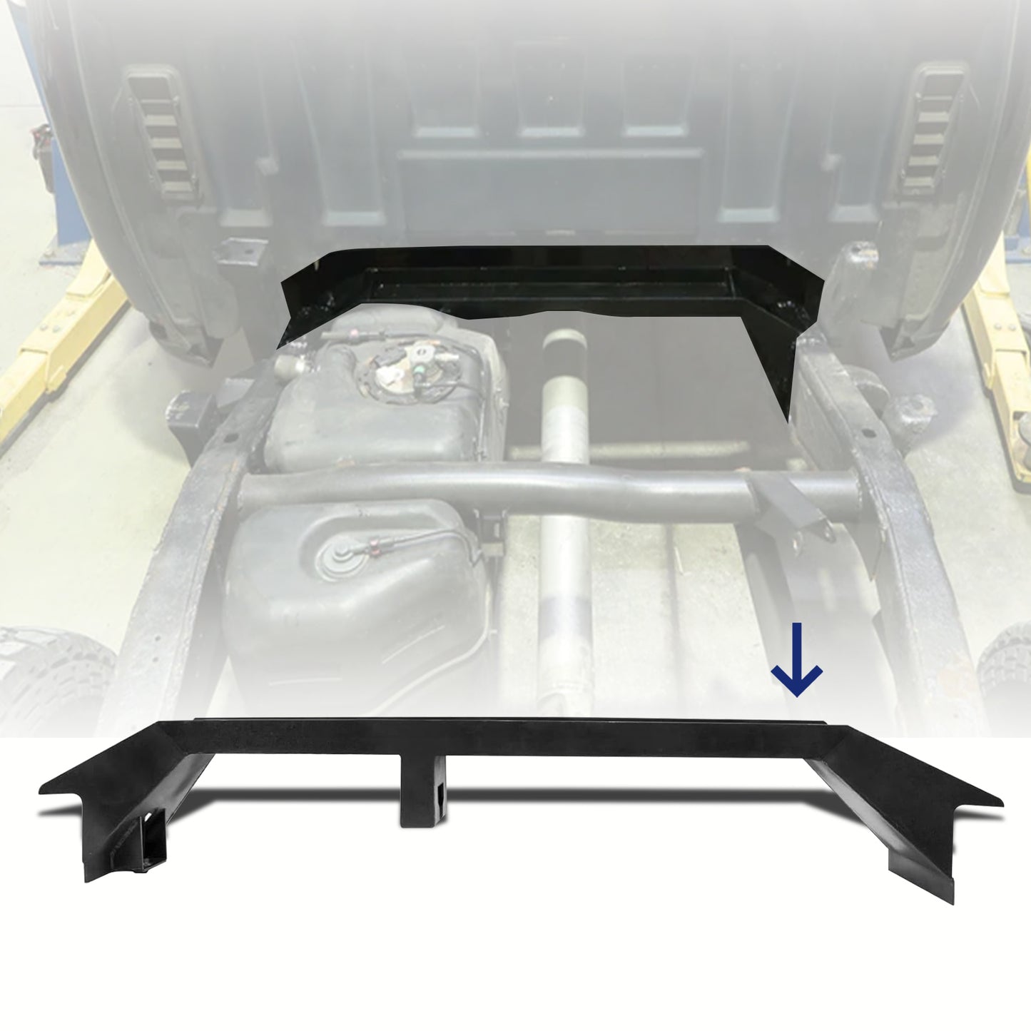 Travesaño de soporte delantero del tanque de combustible, apto para Chevy Silverado 1500 y GMC Sierra 1500 de 2007 a 2014, solo cabina extendida y cabina doble, reparación de óxido del bastidor soldada