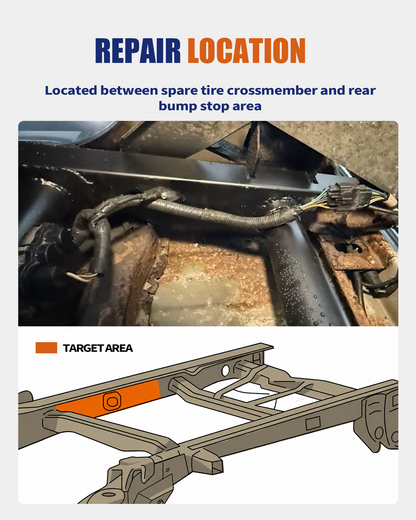 Over-Axle Frame Rust Repair Kit Fit for 2004-2008 Ford F-150 | SuperCrew Cab 5.5 FT Short Bed Only, Weld-On Over-Axle Frame Stiffeners, 11GA E-Coated Steel, Frame Support Repair