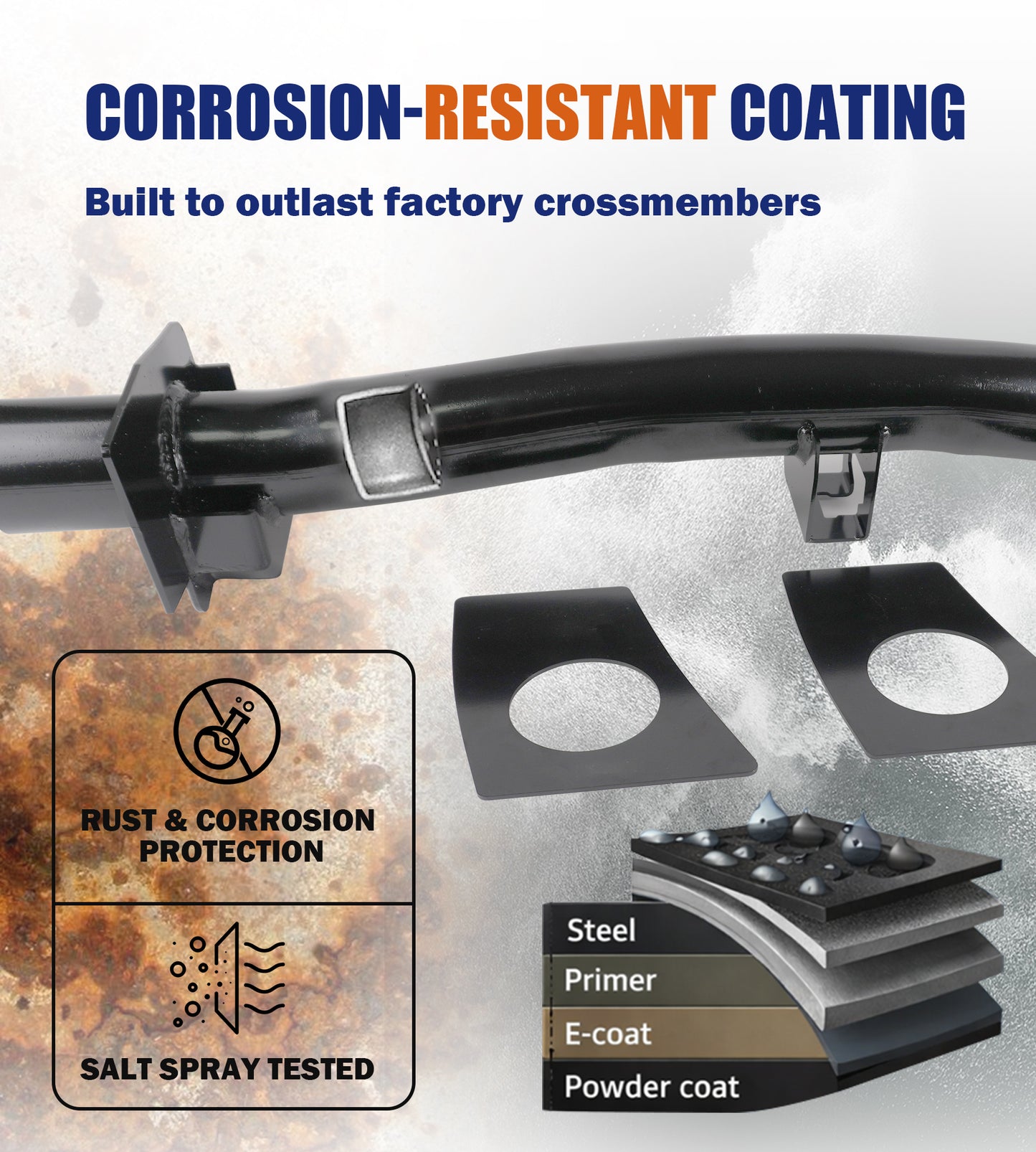 Travesaño trasero del tanque de combustible para Silverado 1500 y Sierra 1500 (2007-2014) Soporte de reparación de chasis de alta resistencia para el soporte del tanque de combustible oxidado
