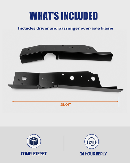 Over-Axle Frame Rust Repair Kit Fit for 2004-2008 Ford F-150 | SuperCrew Cab 5.5 FT Short Bed Only, Weld-On Over-Axle Frame Stiffeners, 11GA E-Coated Steel, Frame Support Repair