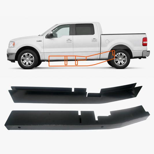 Center Frame Rust Repair Kit Fit for 2004-2008 Ford F-150 | SuperCrew Cab 5.5 FT Short Bed Only, 2WD/4WD, Weld-On Mid-Frame Sections, 11GA E-Coated Steel, Frame Support Repair
