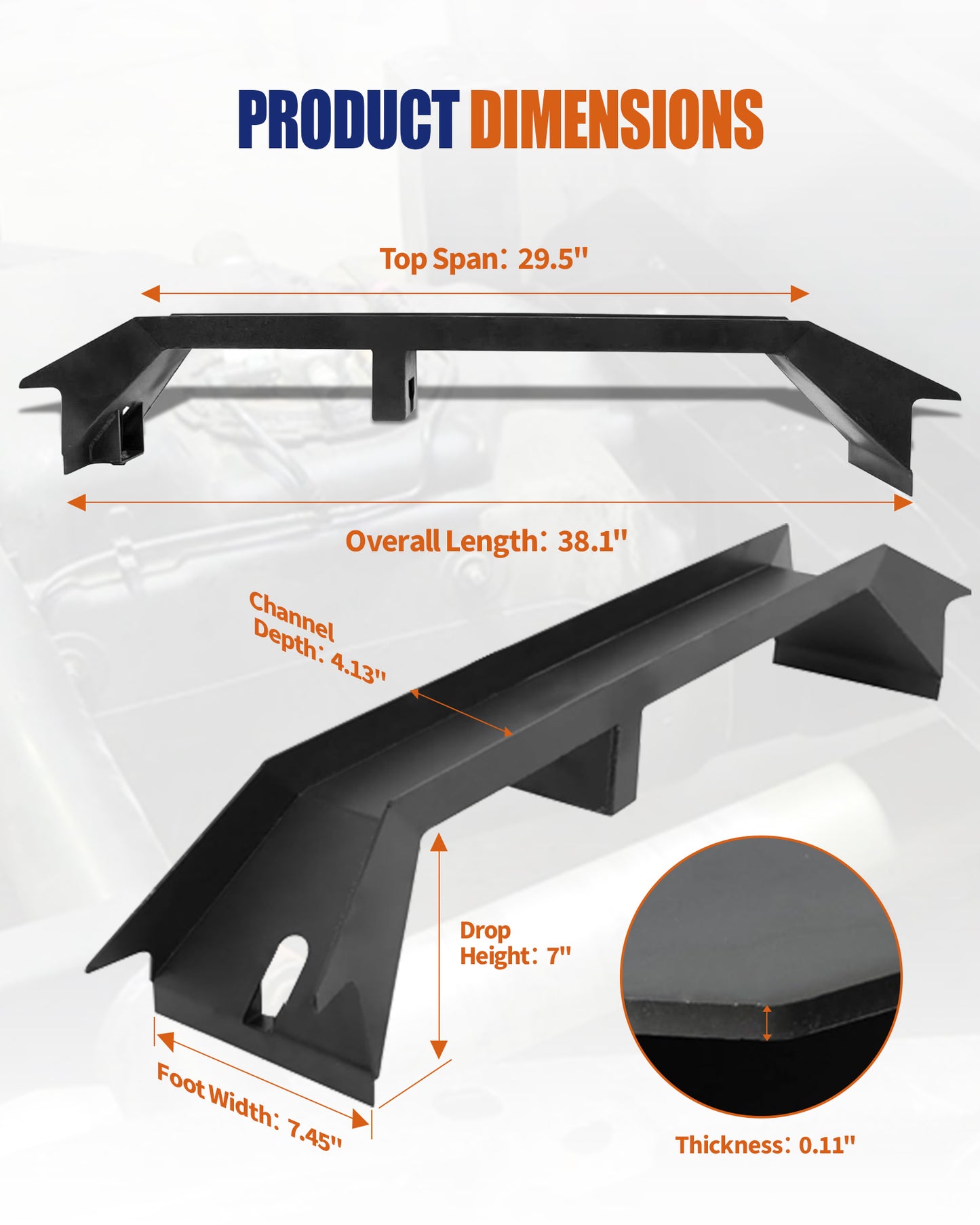 Travesaño de soporte delantero del tanque de combustible, apto para Chevy Silverado 1500 y GMC Sierra 1500 de 2007 a 2014, solo cabina extendida y cabina doble, reparación de óxido del bastidor soldada