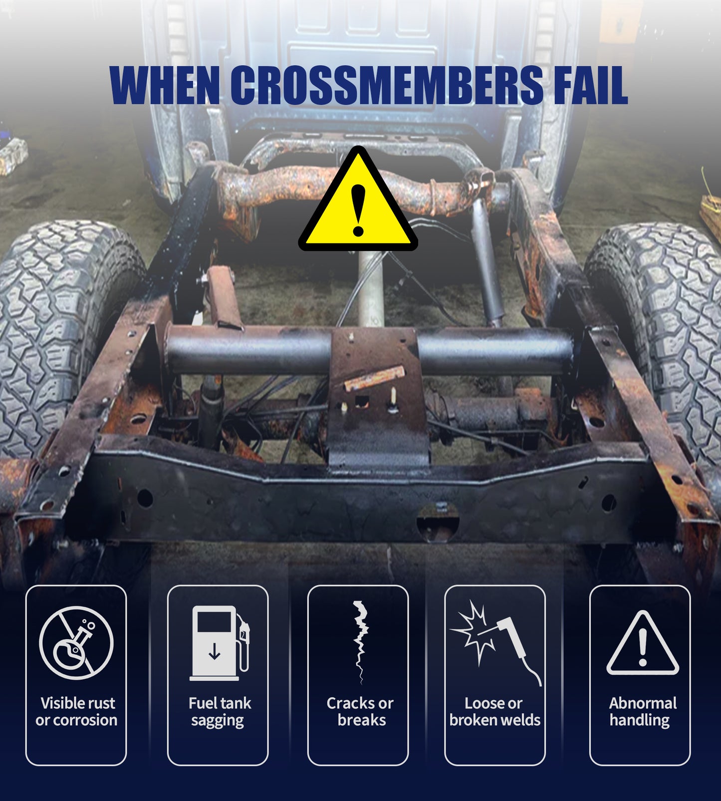 Travesaño trasero del tanque de combustible para Silverado 1500 y Sierra 1500 (2007-2014) Soporte de reparación de chasis de alta resistencia para el soporte del tanque de combustible oxidado