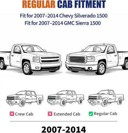 Travesaño de soporte delantero del tanque de combustible apto para Chevy Silverado 1500 y GMC Sierra 1500 de 2007-2014, cabina regular solamente, reparación de chasis para soldar