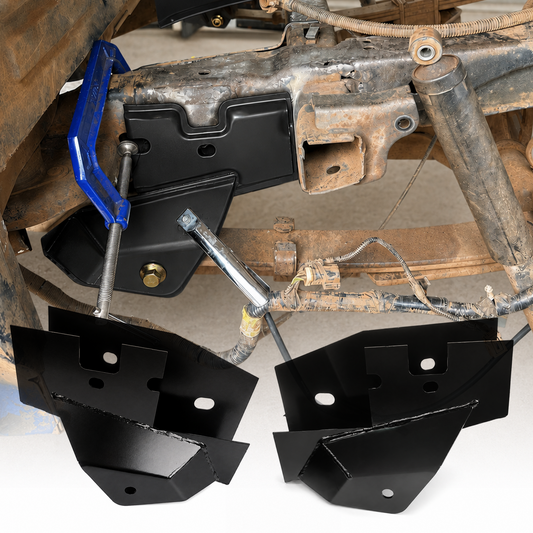 Center-Rear Frame Rust Repair Kit Fit for 2004-2008 Ford F-150 | SuperCrew Cab 5.5 FT Short Bed Only, Forward Leaf Spring Mounts, Weld-On 11GA E-Coated Steel, Frame Support Repair