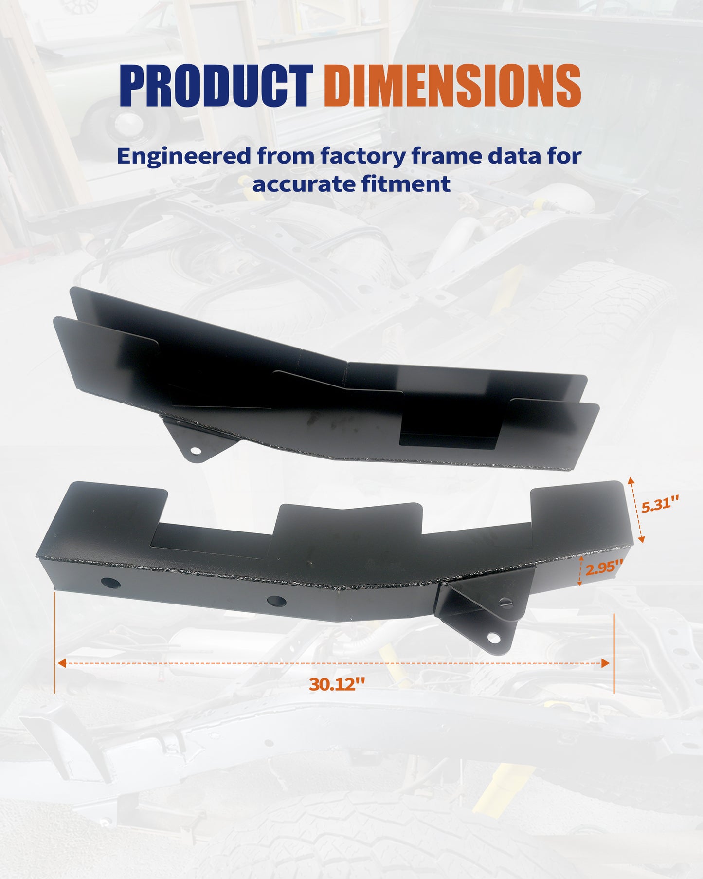 Mid Frame Rust Repair Kit Fit for 1996-2004 Toyota Tacoma XtraCab | 2WD/4WD, Weld-On Frame Sections with Spring Mounts, 11GA E-Coated Steel, Mid-Frame Support Restoration
