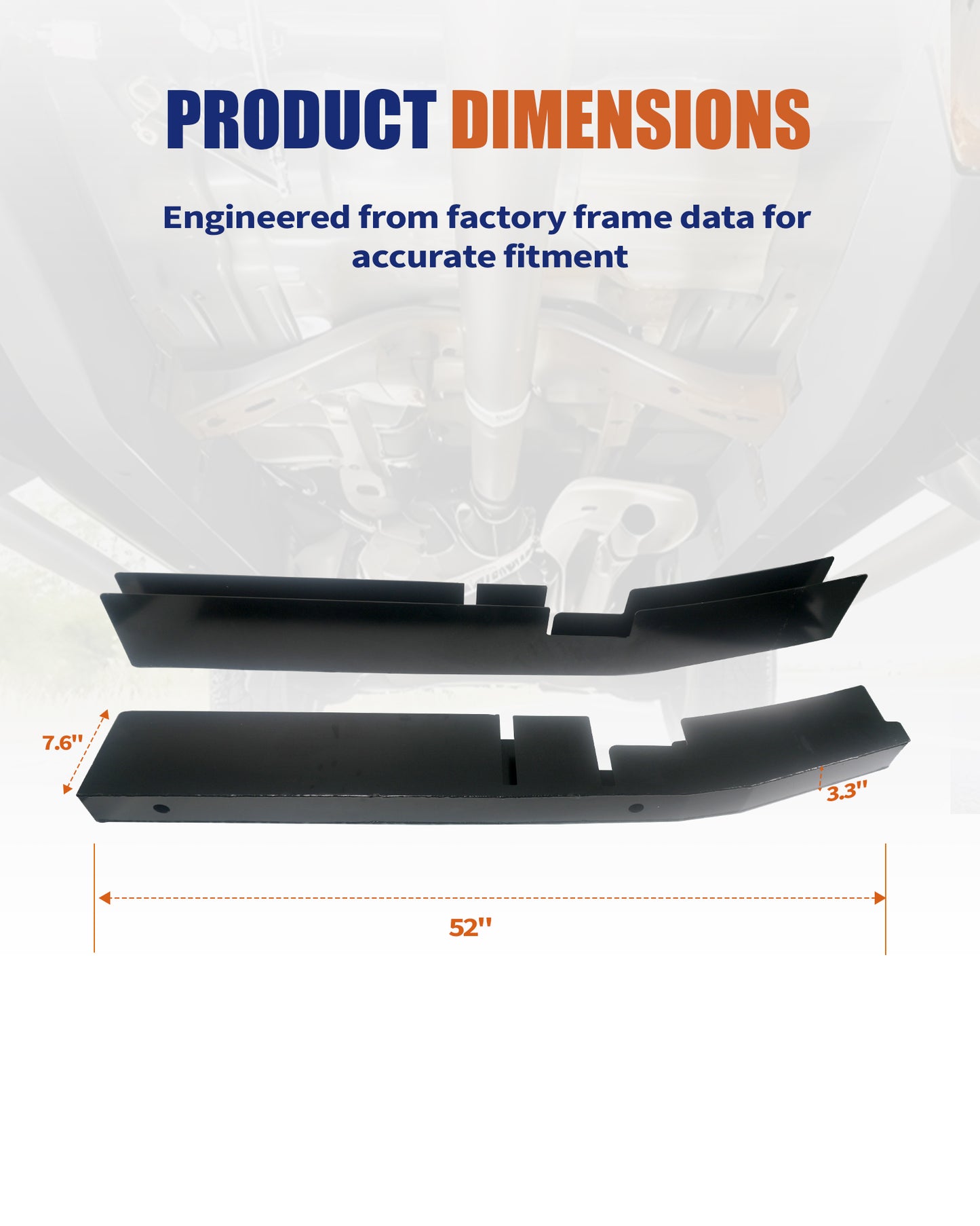 Center Frame Rust Repair Kit Fit for 2004-2008 Ford F-150 | SuperCrew Cab 5.5 FT Short Bed Only, 2WD/4WD, Weld-On Mid-Frame Sections, 11GA E-Coated Steel, Frame Support Repair