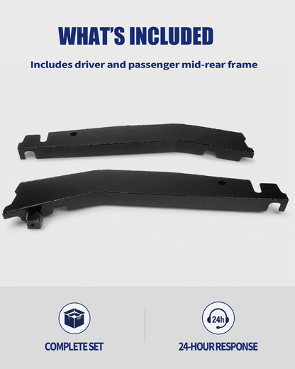 Over-Axle Frame Rust Repair Kit Fit for 1996-2004 Toyota Tacoma | XtraCab, Regular Cab & Double Cab, 2WD/4WD, Weld-On Mid-Rear Frame Sections at Bump Stop, 11GA E-Coated Steel