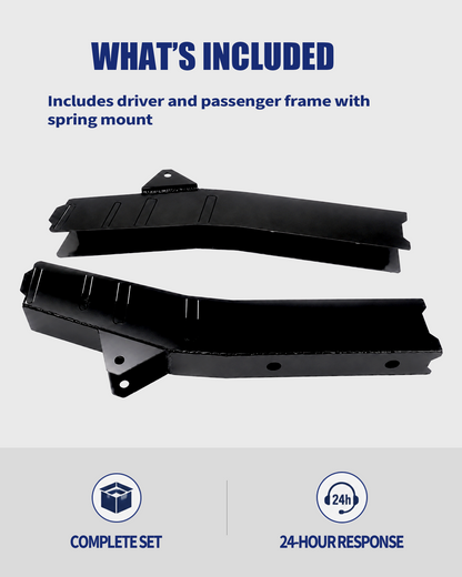 Mid Frame Repair Kit Fit for 2000-2004 Toyota Tacoma Double Cab | 2WD/4WD, Weld-On Frame Sections with Spring Mounts, 11GA E-Coated Steel, Mid-Frame Support Restoration